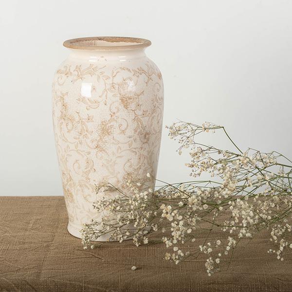 Ceramic Vase with Floral Design