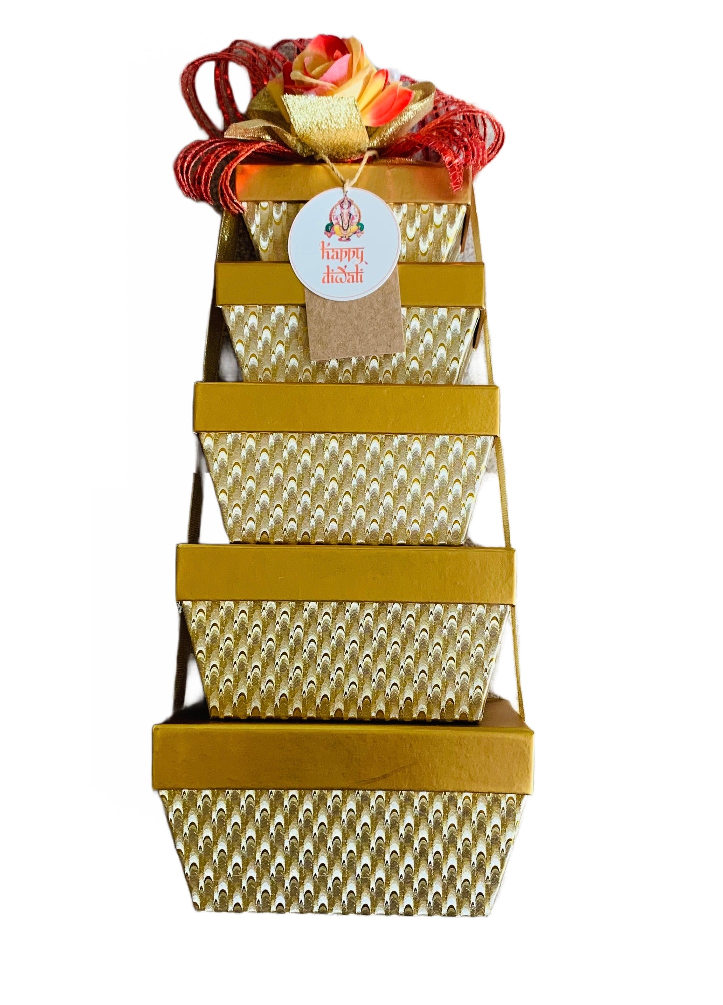 Dry Fruit Gift Tower - Golden