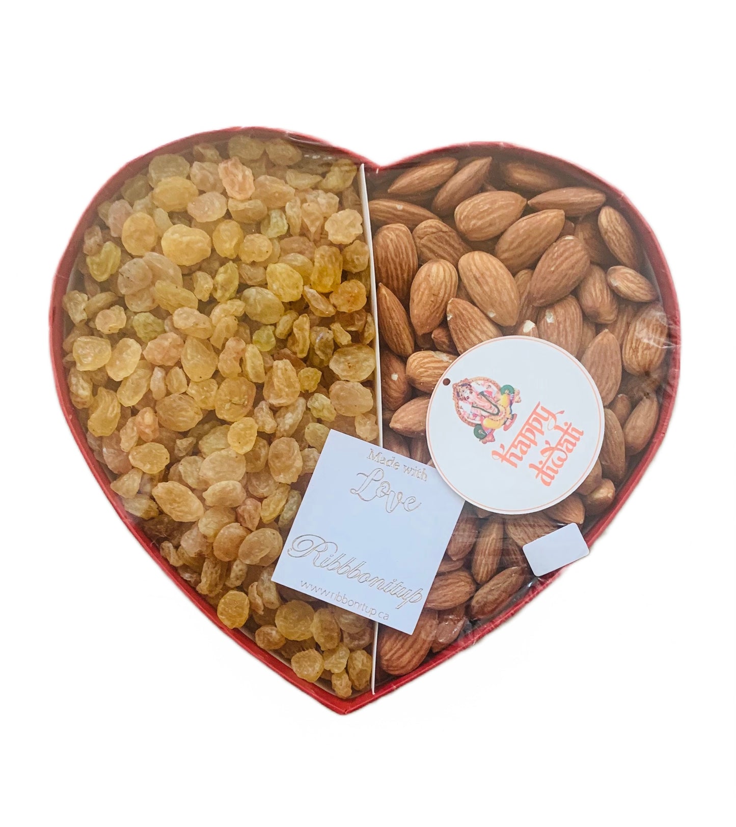 Dry Fruit Gift Box (Heart Shape) - Red