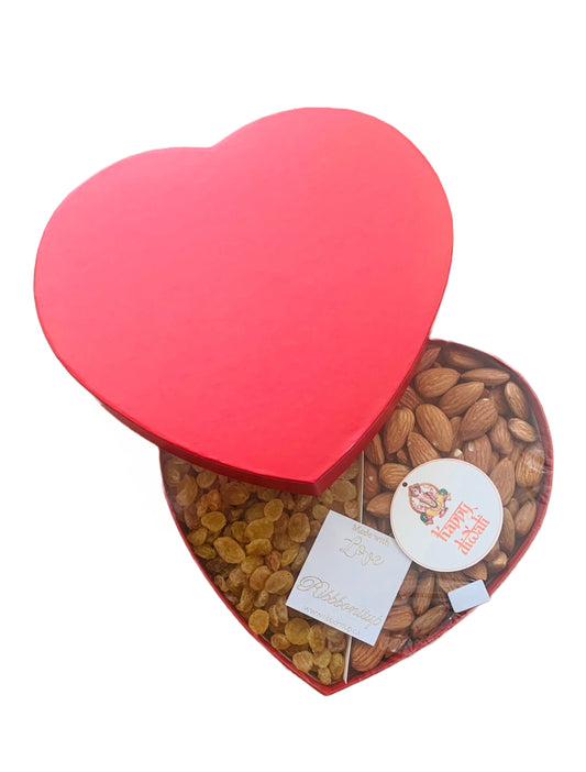 Dry Fruit Gift Box (Heart Shape) - Red